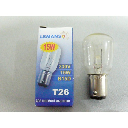 Лампочка T 26 15W B15D LEMANSO  для швейной машины  