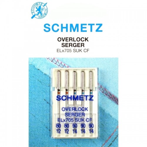 Иглы SCHMETZ OVERLOCK ELx705 №80-90